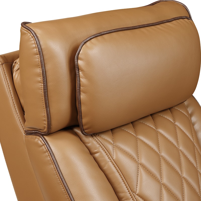 Ezra 37.5" Faux Leather Power Recliner - Power Heatrest, Cup Holders