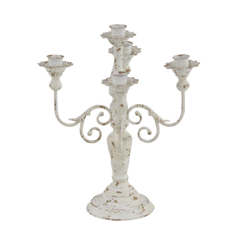 Metal Candelabra - Gray or White - Roche River Decor