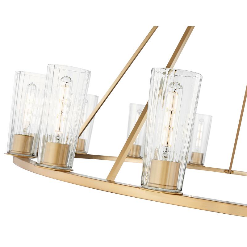 Titus 15 Light Chandelier in Modern Gold