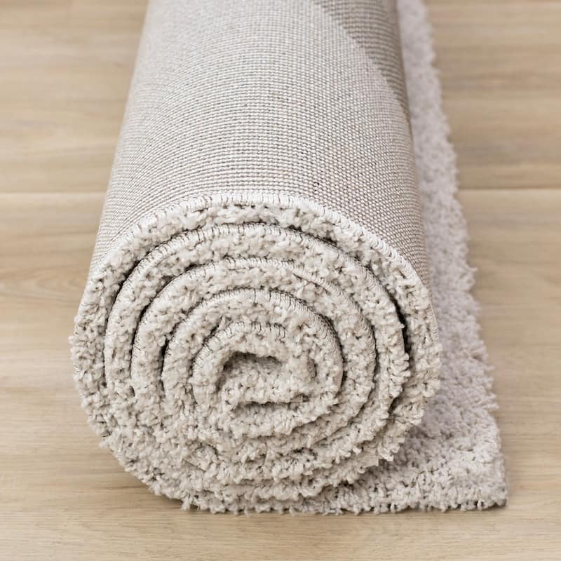 Mariah Grey Blue Green Overlapping Ovals Area Rug, 5'3" x 7'7"