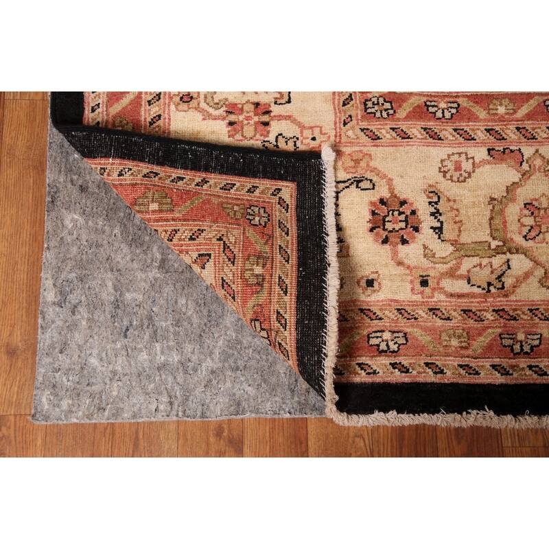 Hand Knotted Oriental 100% Wool Carpet Traditional All-Over Black Peshawar Area Rug - 10' 0'' X 7' 10''
