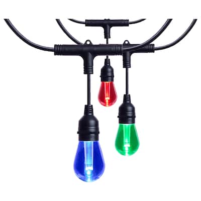 Starfish 48 Foot LED String Light 15-S14 Lamps IOT RGBTW Black 120 Volt
