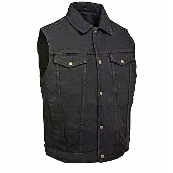 dark blue denim vest