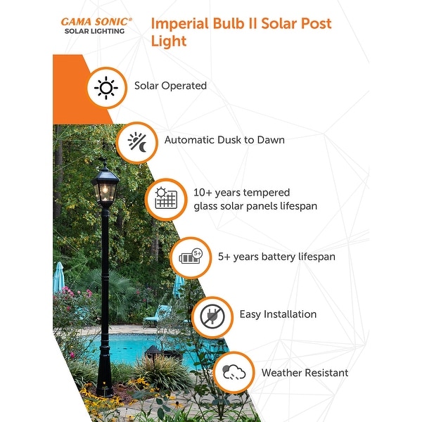 Gama sonic imperial ii solar light top