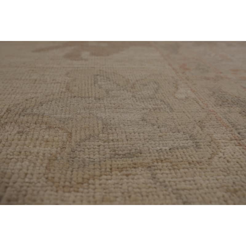 Earth Tone Vegetable Dye Oushak Area Rug Handmade Wool Carpet - 9'7"x 13'5"