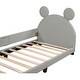 preview thumbnail 5 of 20, Twin Size Upholstered Daybed with Playful Carton Ears Shaped Headboard, Sturdy Wooden Frame and Easy Assembly, Grey