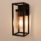 1-Light Modern Metal Glass Wall Sconce Wall Mount Light Fixture Black - 4.3 x 4.7x 10.6 inch -  4.3 x 4.7x 10.6 inch - Black Frame