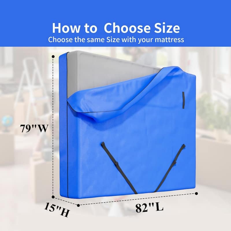 Mattress Bags For Moving And Storage , Heavy Duty 12 Handles And Strong Zipper Closure, Mattress Cover For Moving and Storage