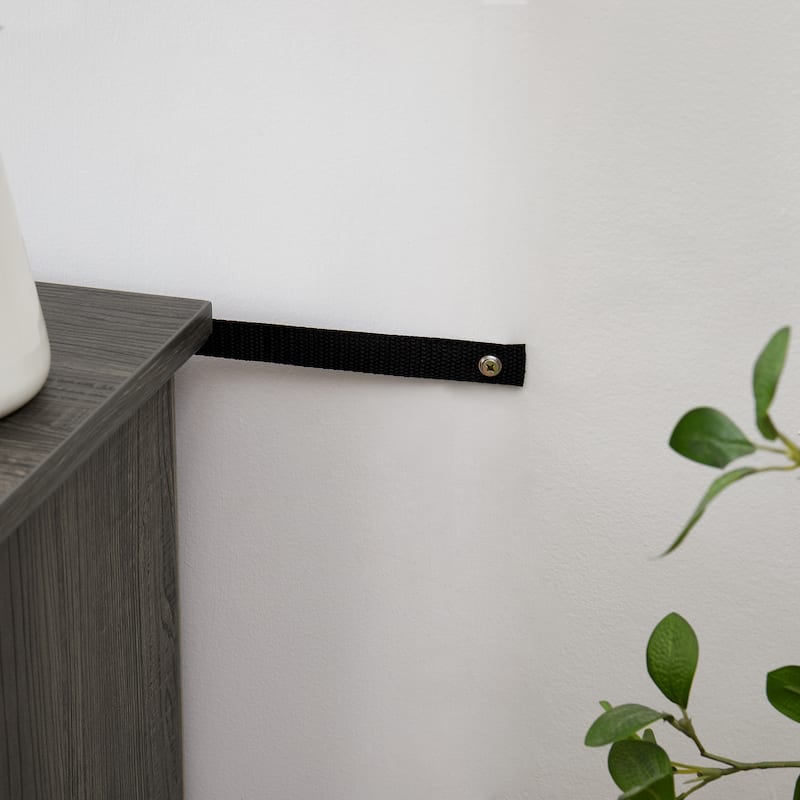 Mantel Stone 58" TV Stand with Faux Stacked Stone Surround, Modern Media Console with Open Storage & Cable Management