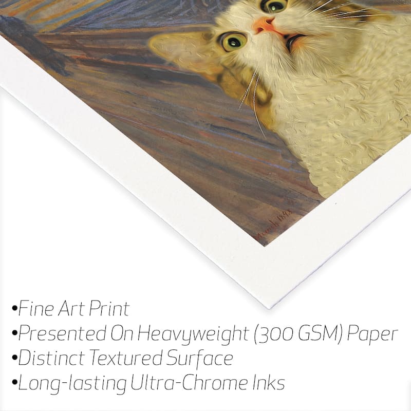 Cat Scream II Fine Art Paper Print by Artelele - Multi - 32x24