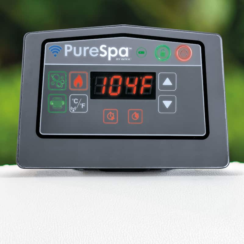 INTEX PureSpa Plus Greywood Inflatable Hot Tub Bubble Jet Spa with Accessory Kit - 113