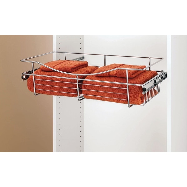 Rev-A-Shelf CB-241407 CB Series 24 x 14 x 7" Wire Pull-Out Closet Basket