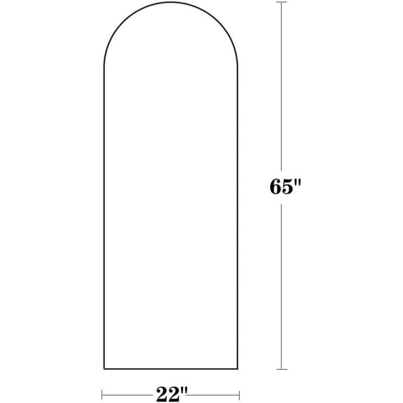 65'' x 22'' Aluminium Alloy Arch Full Length Mirror with Stand