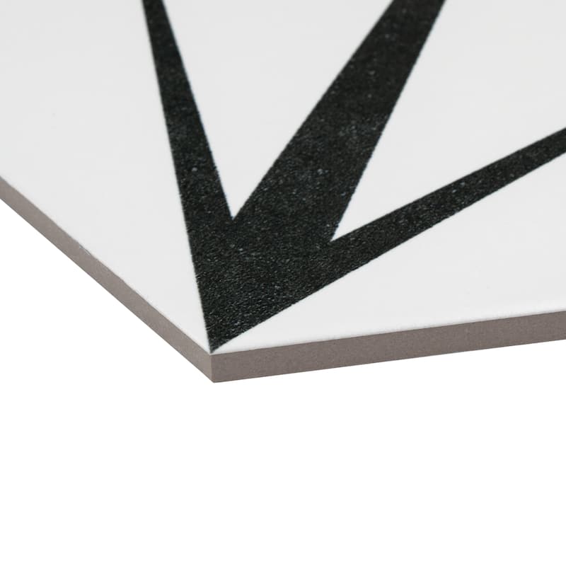 Merola Tile Trident Hex Blanco 8-5/8" x 9-7/8" Porcelain Floor and Wall Tile