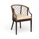 SAFAVIEH Carlotta Rattan Lattice Arm Chair - 22.3" W x 23" L x 31.3" H - Greige/White