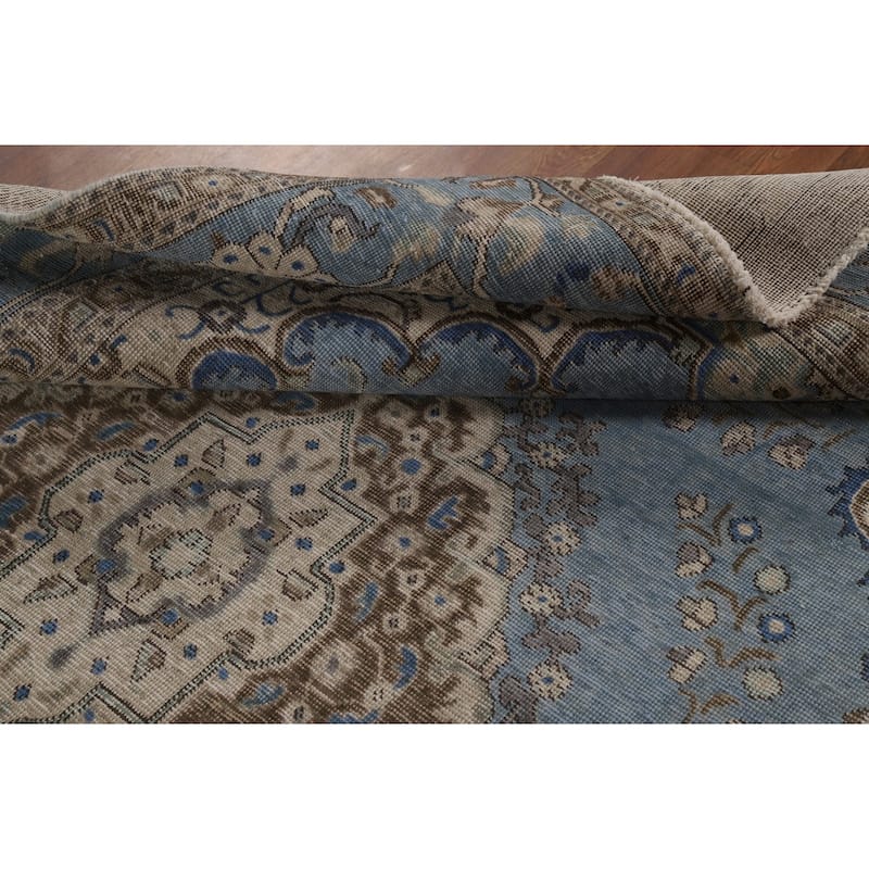 Traditional Medallion Tabriz Persian Area Rug Hand-Knotted Wool Carpet - 6'5"x 9'5"