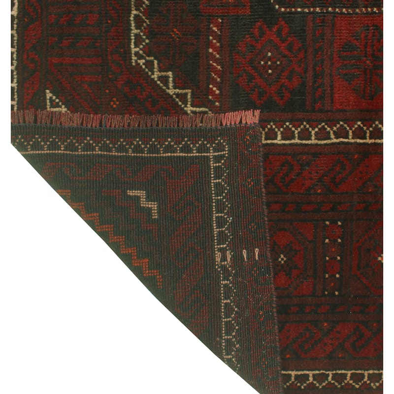 Vintage Distressed Jules Burgundy/Charcoal Rug - 5'4" x 9'3"