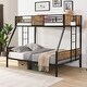 preview thumbnail 3 of 5, Twin Over Full Bunk Bed With 2 Side Ladder and Full-Length Guardrail For Home
