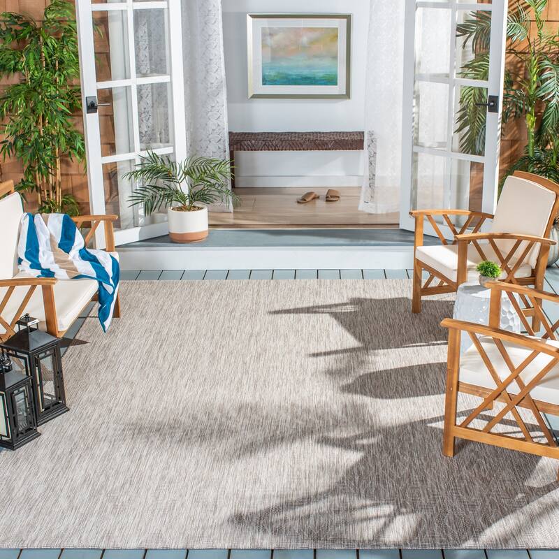 SAFAVIEH Courtyard Marolyn Indoor/ Outdoor Waterproof Patio Backyard Rug - 9' x 12' - Beige/Beige