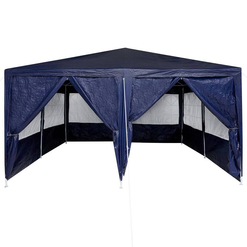 vidaXL Party Tent with 8 Sidewalls Blue 13.1x13.1 ft PE - 157.5 x 157.5 x 106.3 in