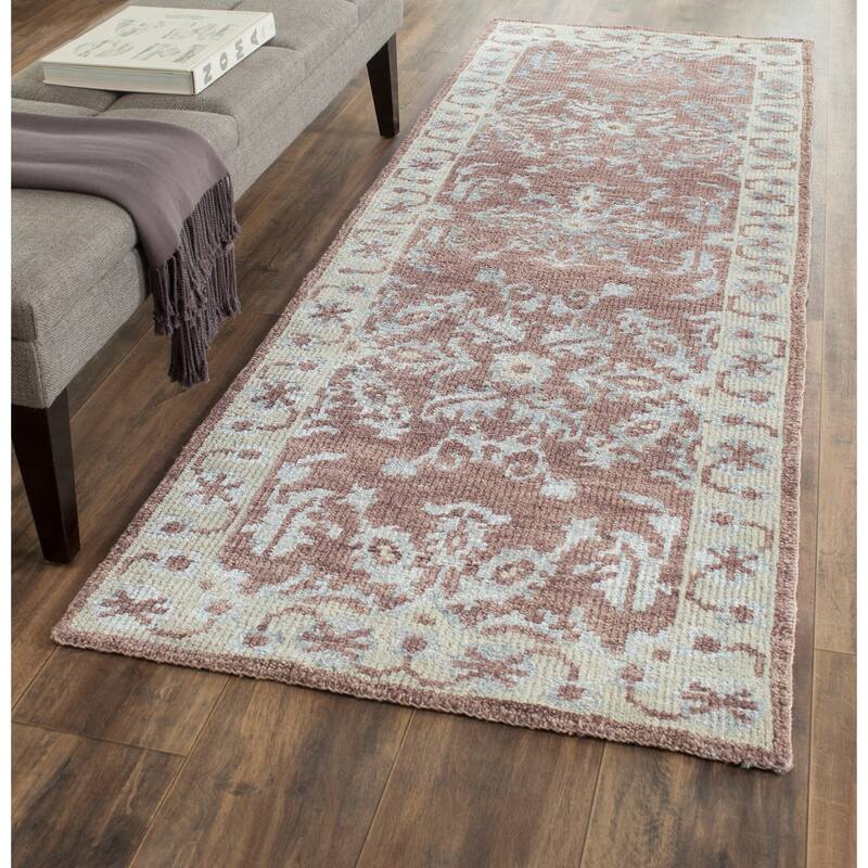 SAFAVIEH Hand-knotted Stone Wash Vetka Modern Wool Rug - 2'6" x 8' Runner - Charcoal