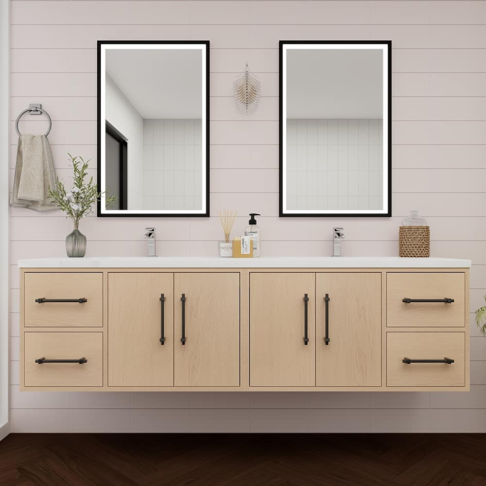 Victoria 72'' Wall-mounted Vanity with Double Reinforced Acrylic Sink - 71.5