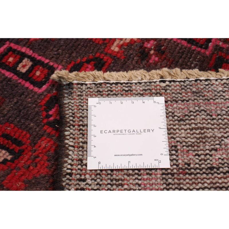 ECARPETGALLERY Hand-knotted Andelz Black, Red Wool Rug - 3'5 x 10'1