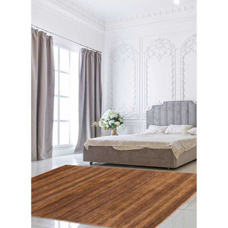 ECARPETGALLERY Hand-knotted Pak Finest Gabbeh Brown Wool Rug - 4'1 x 5'10