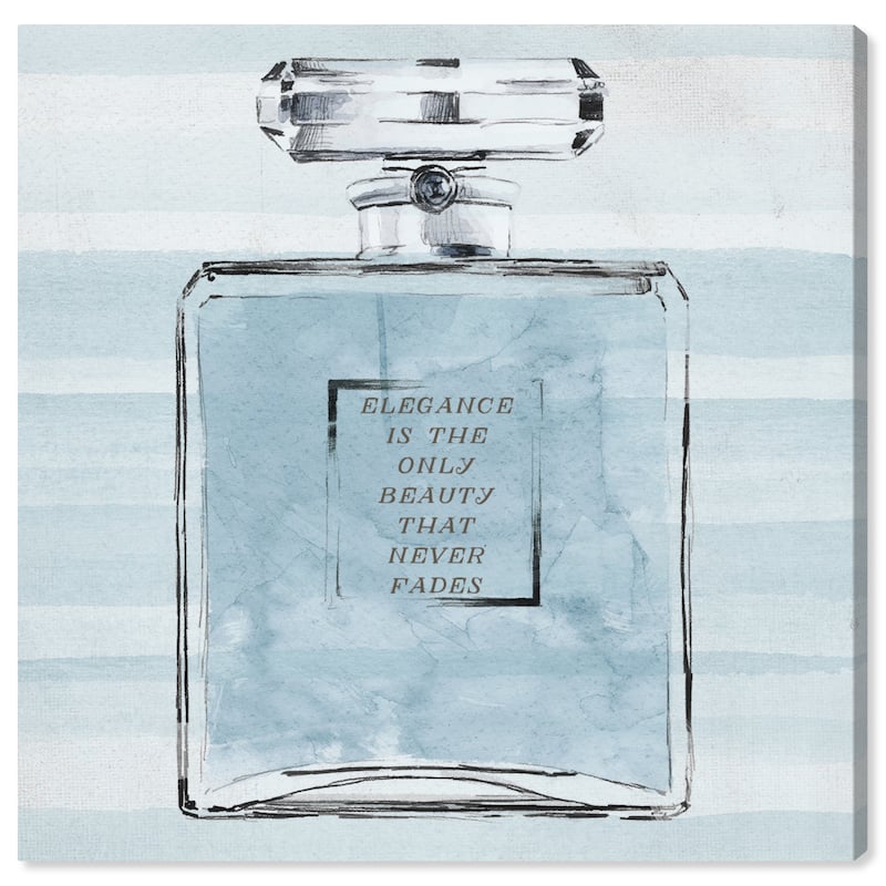 Wynwood Studio Canvas Fashion and Glam Elegant Blue Perfume Blue and Light Blue Glam Wall Art Canvas Print