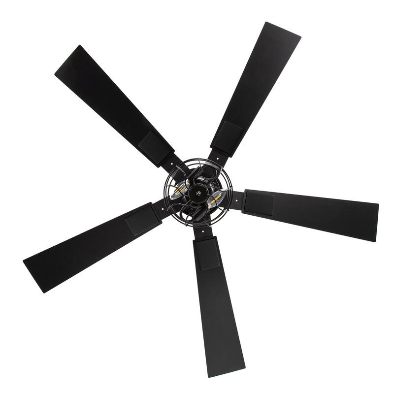 48" Industrial Wooden Reversible 5-Blade Ceiling Fan with Light and Remote