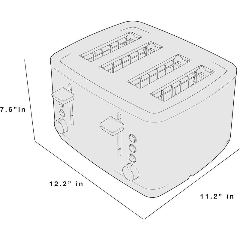 4 Slice Toaster Extra Wide Slots for Toasting Bagels, Breads, Waffles