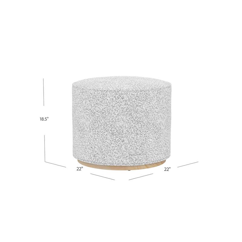 HomePop Drift Ottoman with Wood Base