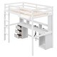 preview thumbnail 25 of 23, Wood Loft Bed with Multi-Storage Desk, Charging Station, LED Light, and Tray