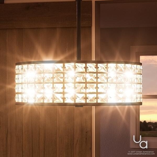 Luxury Crystal Chandelier, 8"H x 21.75"W, with Metropolitan Style, Drum Design, Royal Bronze Finish (60 to 100 Watts - Steel - Bronze - 4 to 6 - - Chandeliers For Bedrooms by Overstock.com