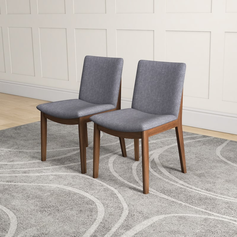 Vermont Mid-Century Modern Fabric Dining Chair (Set of 2) - Grey