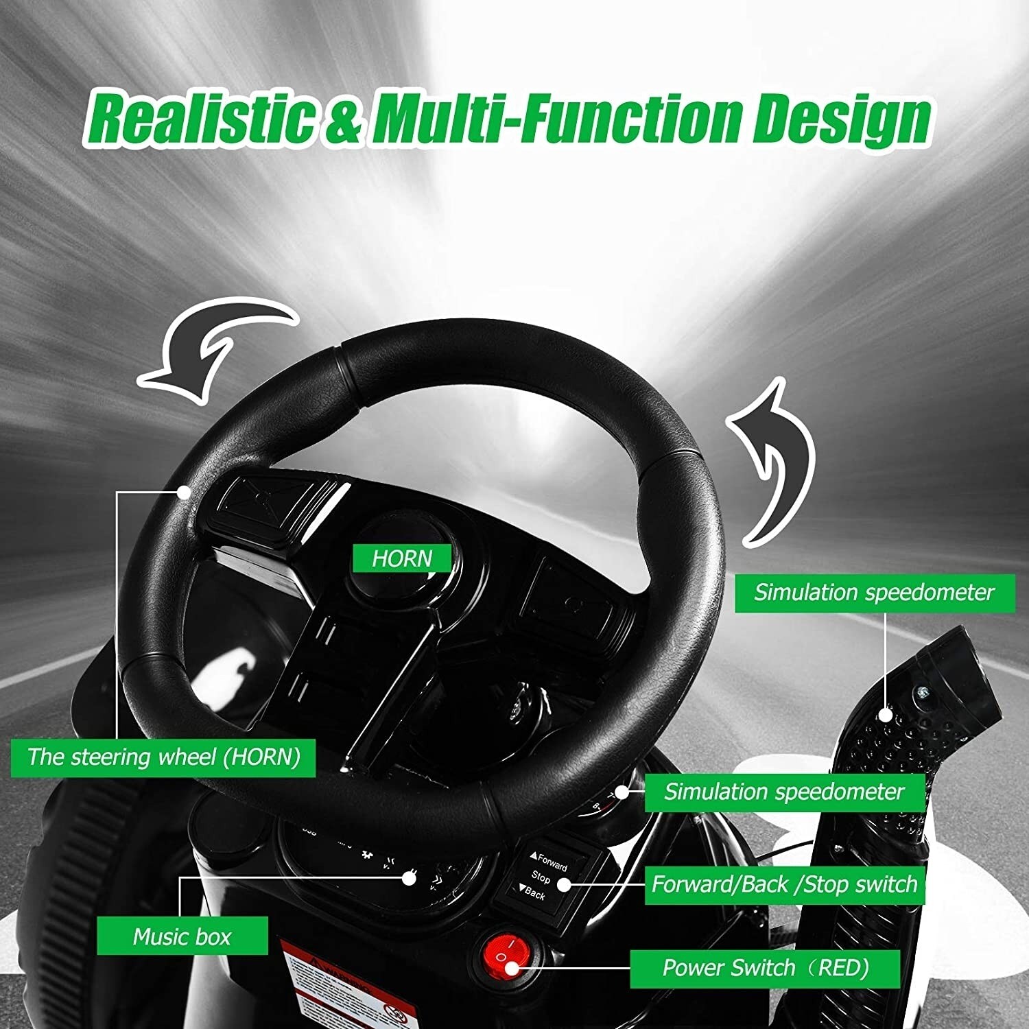 Details about   2 In 1 Electric 12V Kids Ride On Car Tractor With Remote Control Led Light Horn 