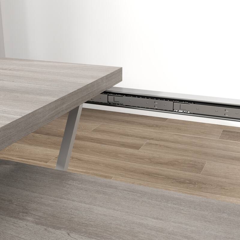 Expandable Dining Table Meeting Table, Wood Kitchen Table, Home Office Table with Trestle Base, Seats 4-6