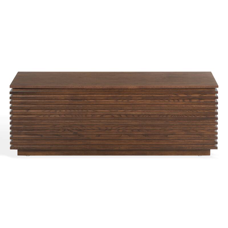 SAFAVIEH Couture Zuzu Wood Storage Bench - 50"W x 18"D x 18"H - Walnut