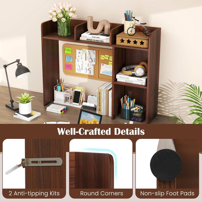 Costway Desk Bookshelf Desktop Storage Organizer Display Shelf Rack