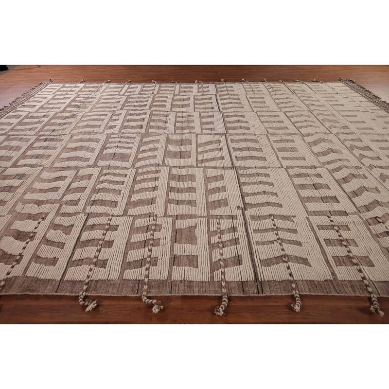 Moroccan Oriental Large Area Rug Handmade Wool Carpet - 11'8"x 16'2"