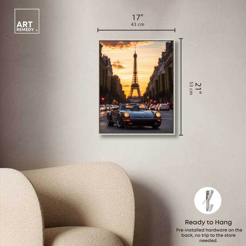 Parisian Porsche Twilight II Canvas by Art Remedy