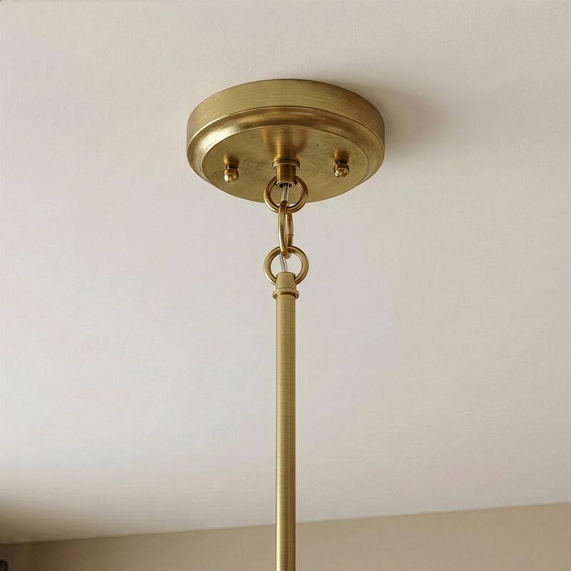 Ricerd Four-Light Pendant with Clear Glass and Satin Brass Finish - Gold