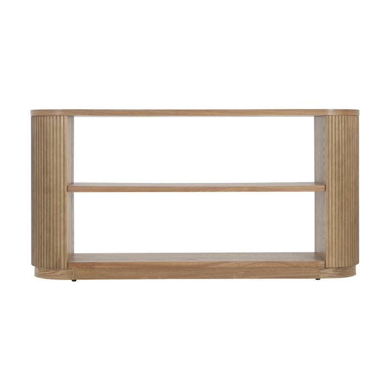 Slim Sofa Console Table 3 Tiers Narrow Long Entryway Table with Open Storage Shelf, Behind Couch Console for Hallway Living Room