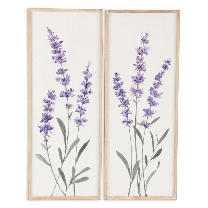 Lyulia Multicolor Wood Vertical Right Flowering Lavender Bouquet Wall Panel