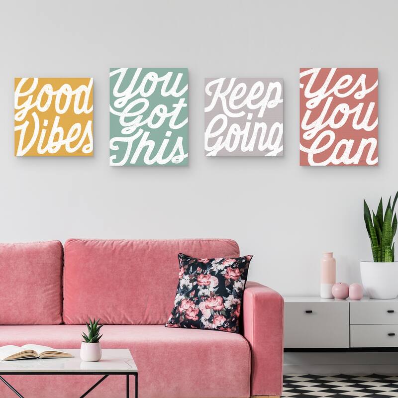 Positivity I, IV, V, & VII by Laura Marshall Canvas Art Prints