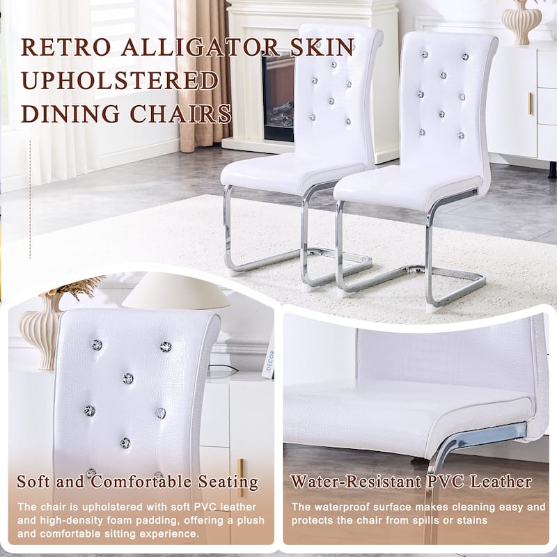 Dining Chair Side Chair Kitchen Chair Leisure Chair Lounge Chair Office Chair White Silver Armless Chair