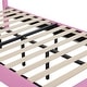 preview thumbnail 9 of 25, Modern Twin Upholstered Princess Bed with Crown-Shaped Headboard, LED Lighting, Pink & White Frame, Sturdy Quiet Design