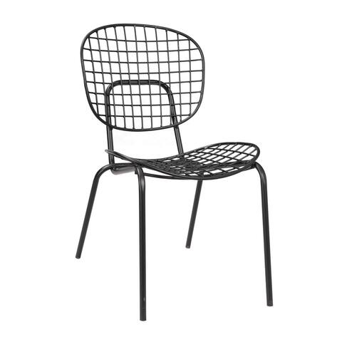 Somette Black Powder Coat Finish Accent Chair