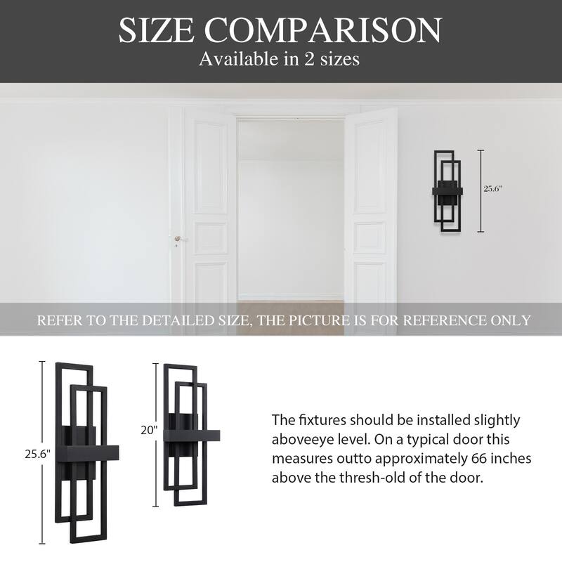 Modern Geometric Matte Black LED Flush Mount Wall Sconce