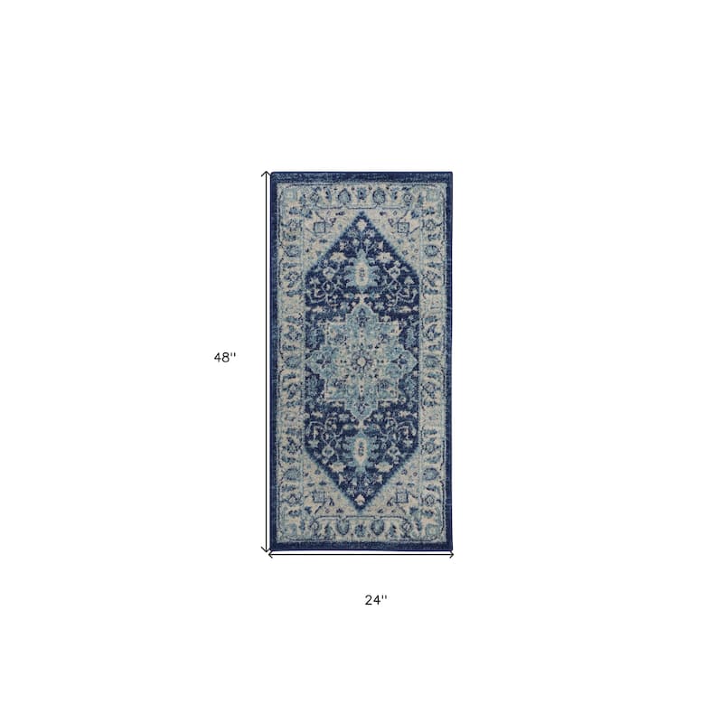 HomeRootsFloral Medallion Transitional Rectangle Area Rug - 48' X '24' X '0.5